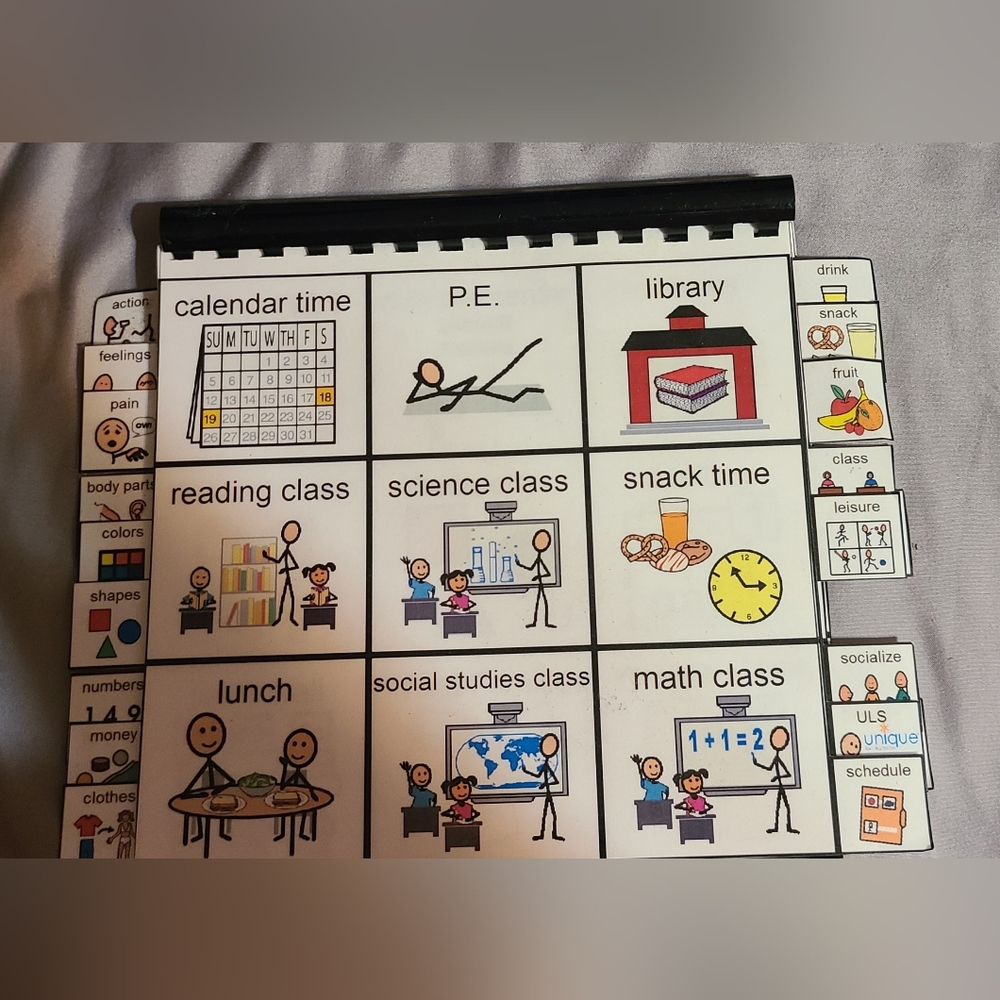 Educational Communication Book & Visual Schedule for School, Home, Autism